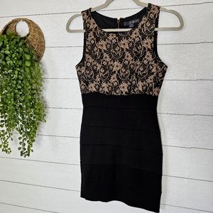 Forever 21 Black Lace Bodycon Sleeveless Dress Size S/P